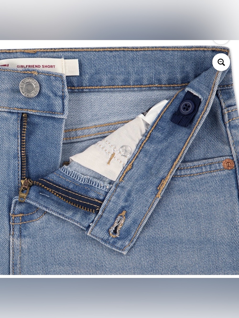 Levi's Light Blue Denim Rolled-Hem Kids Shorts - Picture 3 of 12